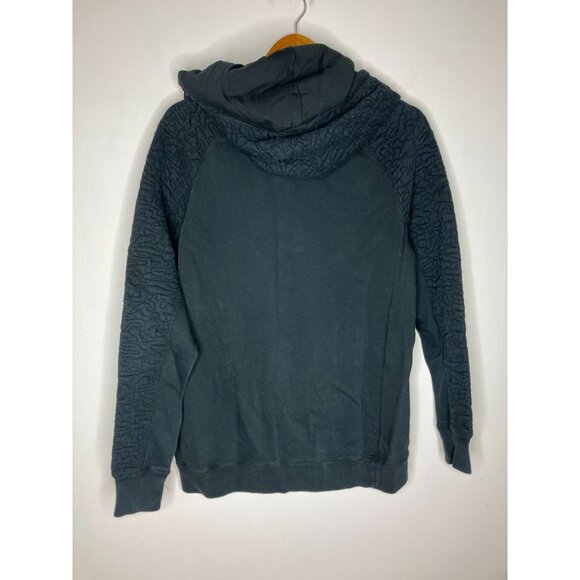 Nike Women's Medium Black Cowlneck Full Pull Over Hoodie Quilted Pattern Sleeve - Picture 8 of 10